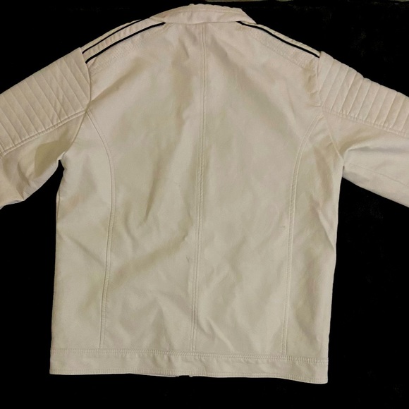 Nice white biker jacket with black trim. - Picture 2 of 2